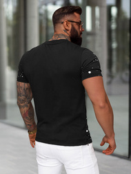 T-shirt męski slim fit czarny OZONEE JS/8B1388/3