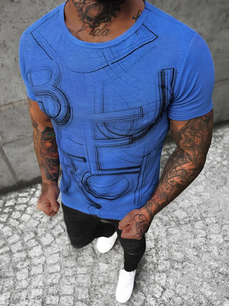 Футболка чоловіча cиня OZONEE O/T132/17