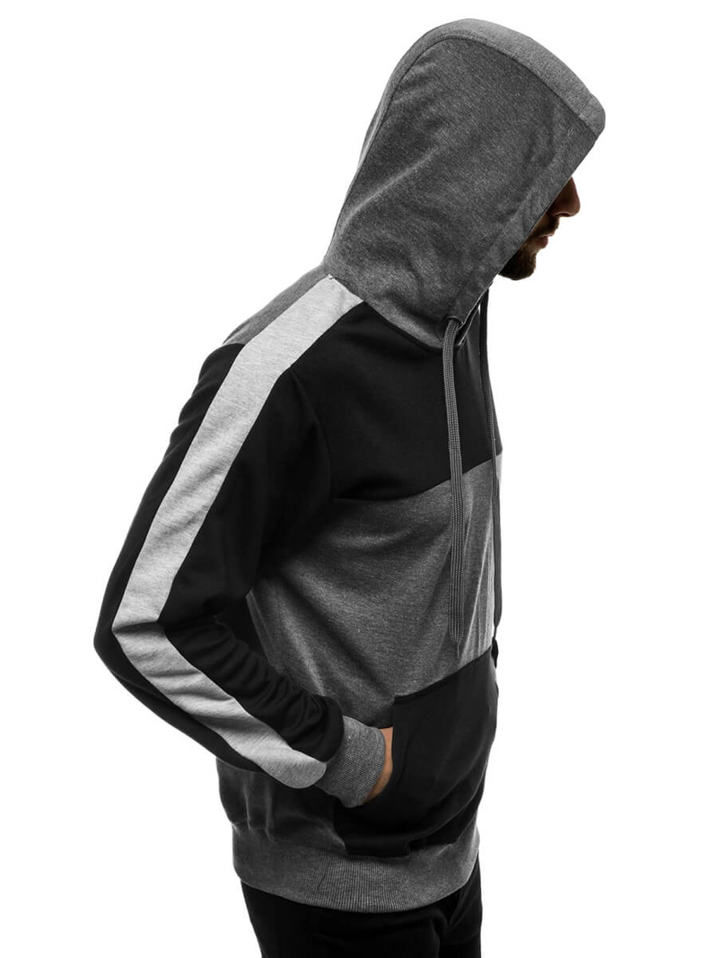 Bluza z kapturem męska grafitowa OZONEE JS/JZ11060