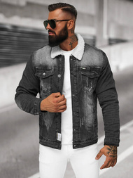 Чоловіча джинсова куртка Чорна OZONEE NB/MJ513N