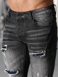 Spodnie jeansowe męskie slim fit czarne OZONEE NB/MP0075NZ