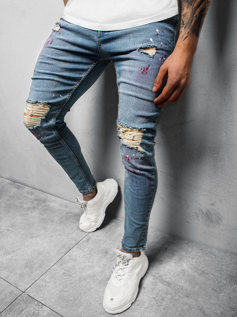 Spodnie jeansowe męskie niebieskie OZONEE DP/697/3