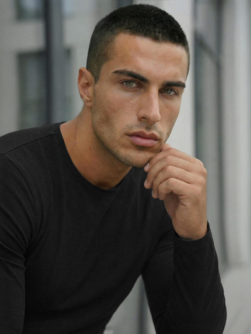 Longsleeve męski czarny OZONEE JS/DB71/1