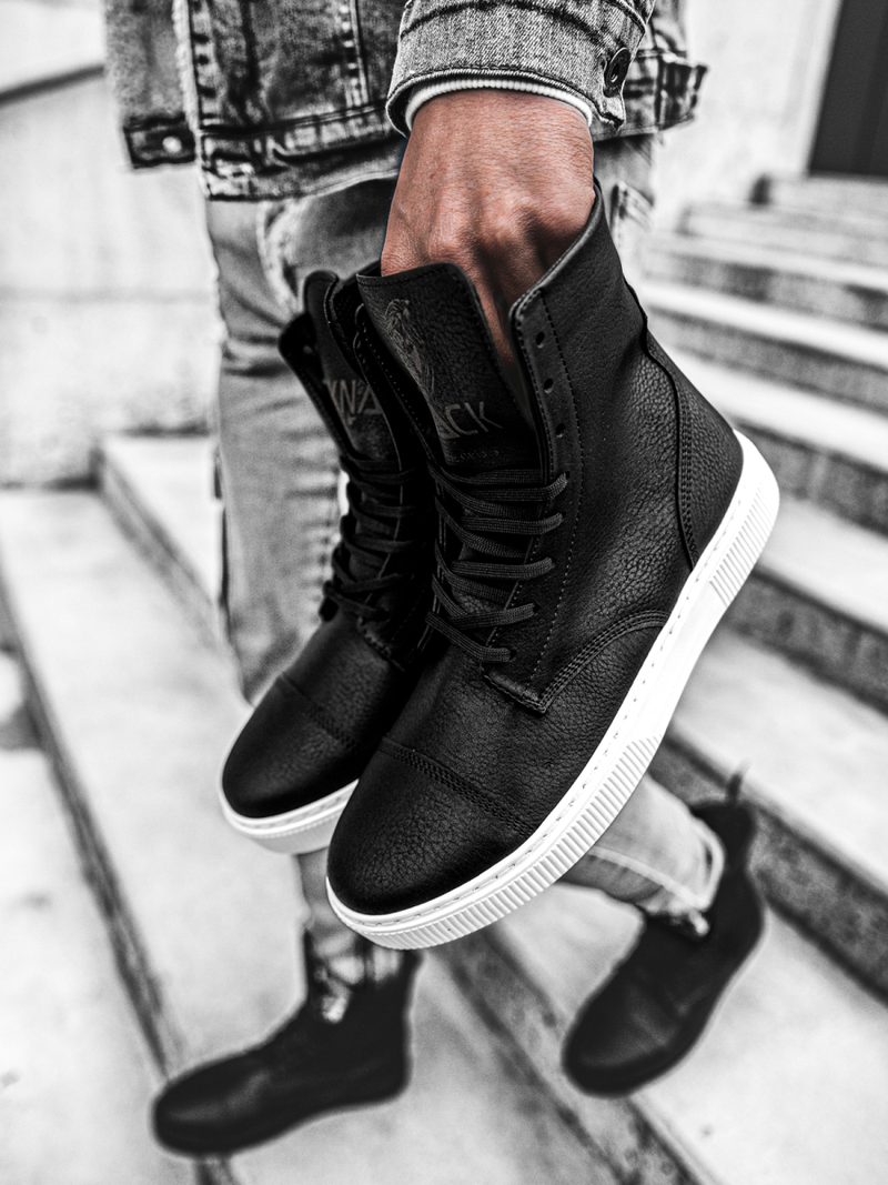 Снікерси високі Чорно-Бiлi OZONEE KN/022