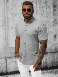 Koszula męska z krótkim rękawem szara OZONEE O/V51