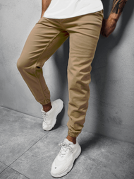 Spodnie męskie jeans jogger beżowe OZONEE O/4561