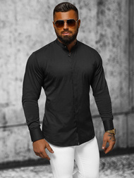 Класична сорочка чоловіча чорна OZONEE O/V73