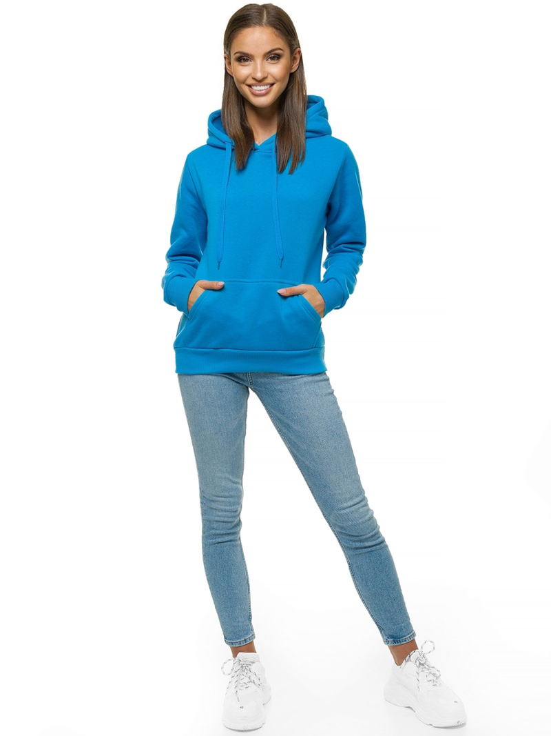 Bluza z kapturem damska błękitna OZONEE JS/W02Z