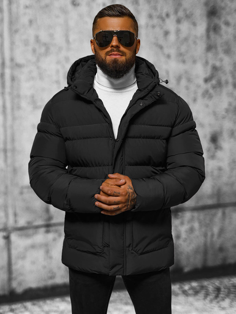 Kurtka męska pikowana czarna OZONEE JS/22M332/392