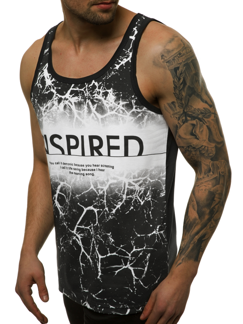 T-Shirt męski bez rękawów biały OZONEE JS/SS11050