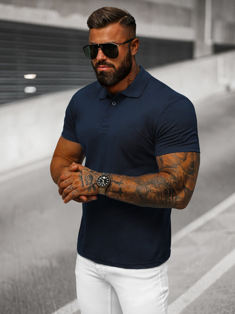 Футболка Поло чоловіча Ультрамаринова OZONEE JS/8T80/25Z