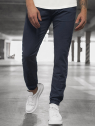 Spodnie męskie chino joggery ciemno-granatowe OZONEE JB/JP1145/9