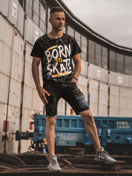 T-Shirt męski czarny OZONEE JS/KS1989