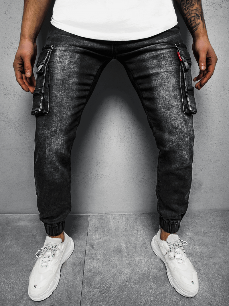 Spodnie męskie jogger czarne OZONEE JS/K10004/2