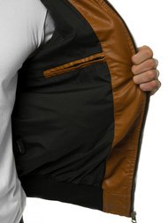 Kurtka skórzana męska camelowa OZONEE N/6187