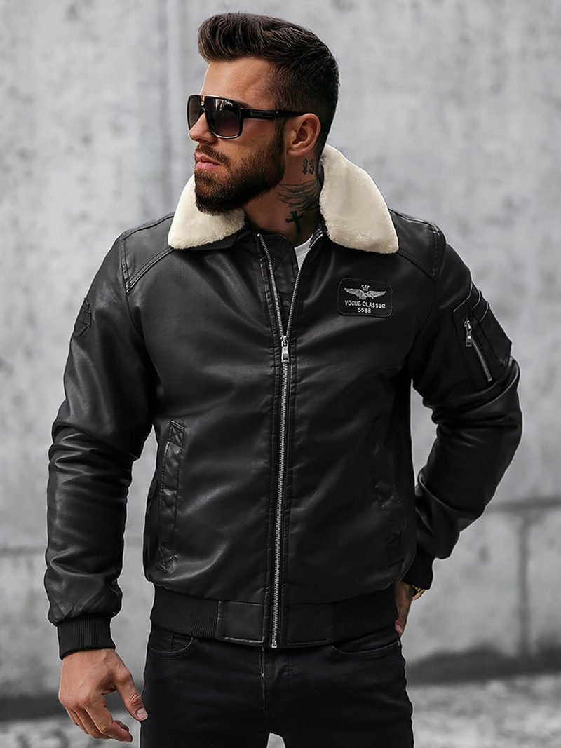 Kurtka męska pilotka czarna O/4811Z