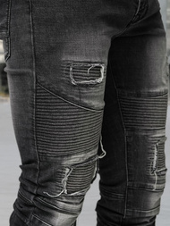 Spodnie jeansowe męskie slim fit czarne OZONEE NB/MP0142NZ