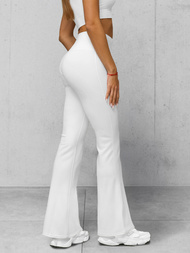 Legginsy damskie z szeroką nogawką białe OZONEE JS/XY24016L
