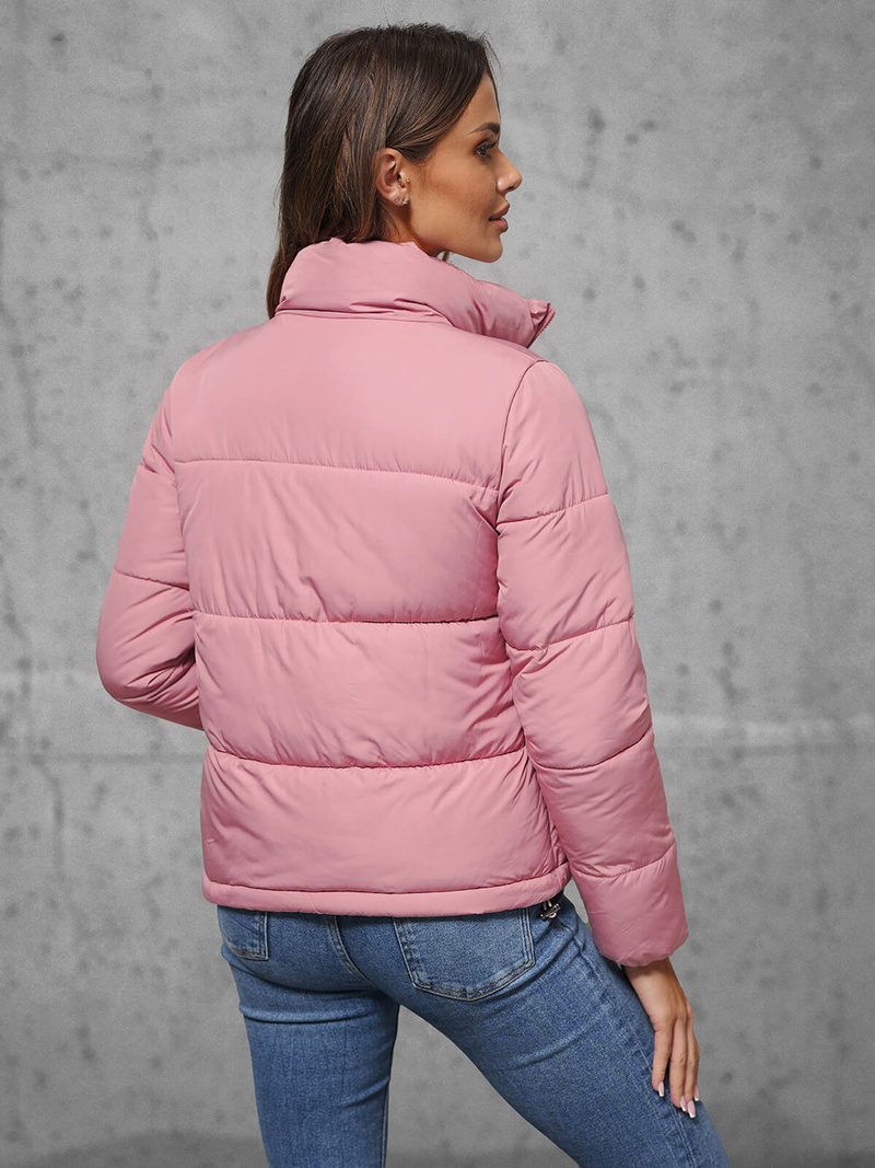 Kurtka zimowa damska pikowana pudrowa OZONEE JS/16M9107/46