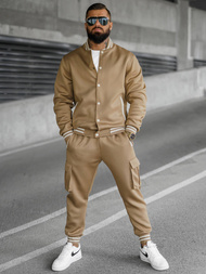 Komplet dresowy męski ciemno-beżowy OZONEE JS/27C6505/91Z