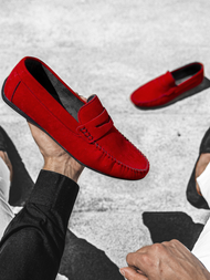 Buty męskie slip on czerwone t/125
