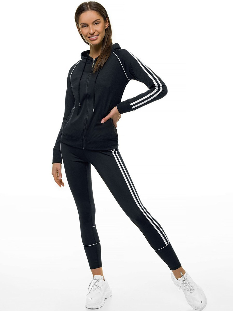 Komplet dresowy trzyczęściowy czarny OZONEE JS/YW06018/1/11