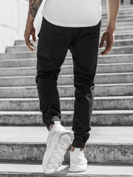 Spodnie męskie chino joggery czarne OZONEE G/11144