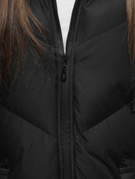 Стьобаний жіночий жилет чорний OZONEE JS/M788/392Z