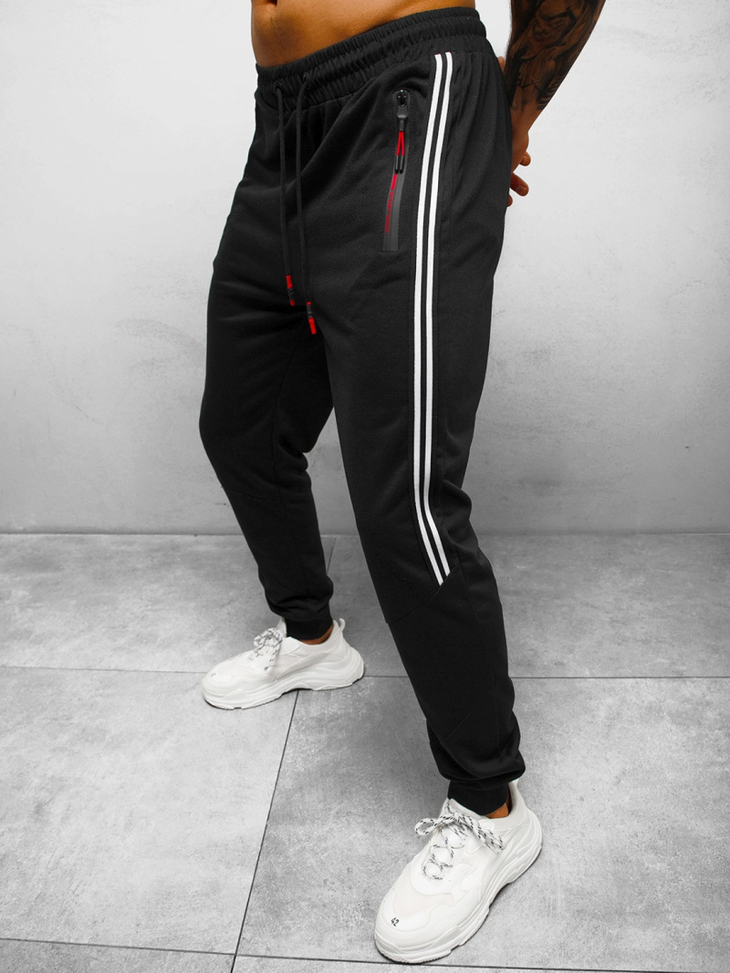 Spodnie dresowe męskie czarne OZONEE JS/68K10338