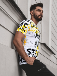 T-Shirt męski z nadrukiem biały OZONEE MR/21519