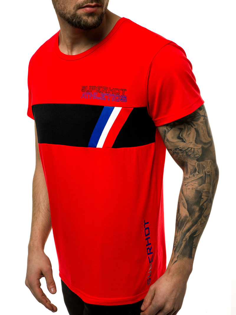 Футболка чоловіча Червона OZONEE JS/KS1957