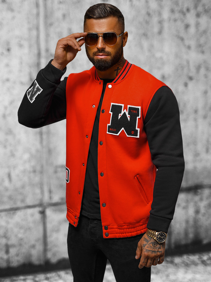 Bluza męska rozpinana czerwona OZONEE O/TB9127