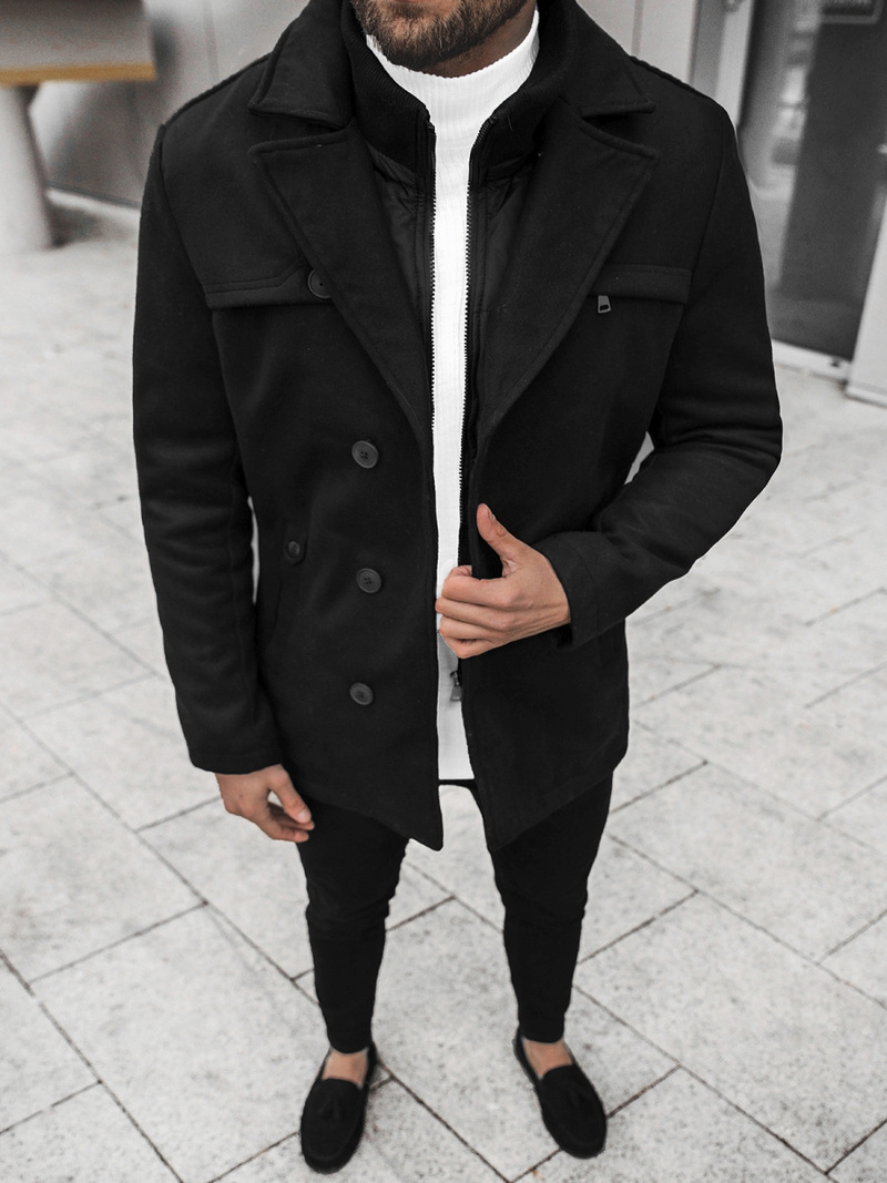 Пальто чоловіче Чорний OZONEE JS/79M3137