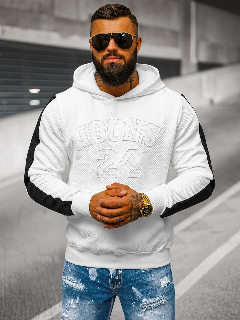 Толстовка чоловіча біла OZONEE JS/3B579