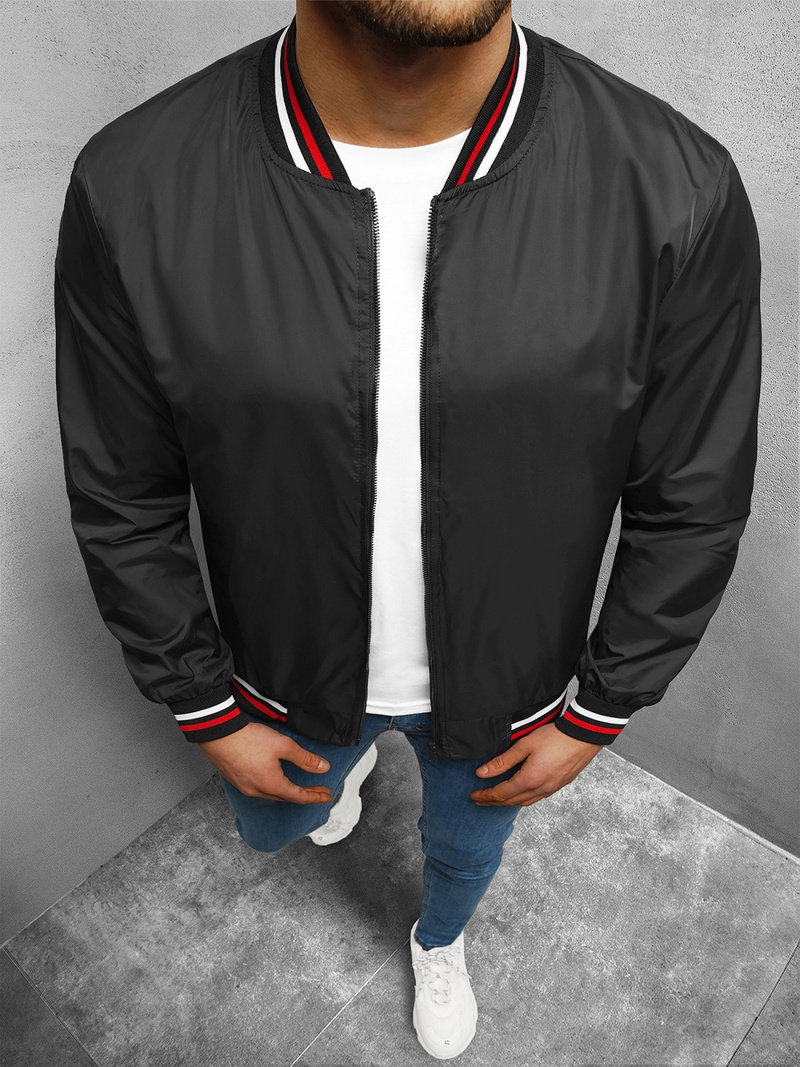 Kurtka przejściowa męska bomberka czarna OZONEE JS/8M96/3