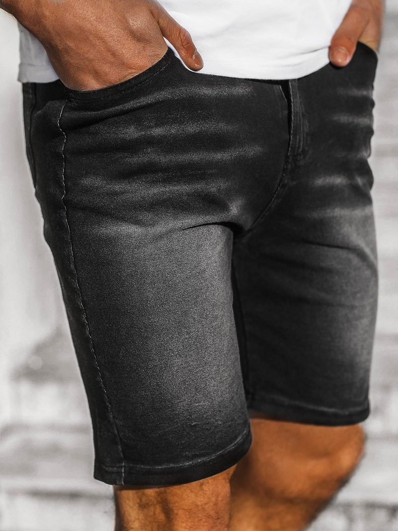 Spodenki męskie jeansowe czarne OZONEE JS/KK1072Z