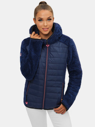 Kurtka damska rozpinana z kapturem granatowa OZONEE JS/KSW7001