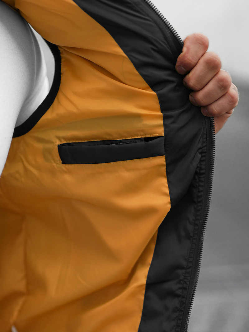 Kamizelka męska pikowana z kapturem czarna OZONEE N/7129