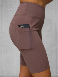 Legginsy krótkie damskie kolarki śliwkowe OZONEE JS/XY24003S