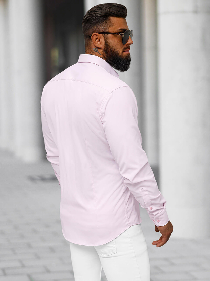 Koszula męska jasno-różowa OZONEE O/V110