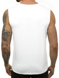 T-Shirt męski bez rękawów biały OZONEE JS/KS2097
