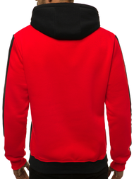 Bluza z kapturem męska czerwono-czarna OZONEE JS/KS2165