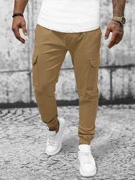Spodnie męskie chino joggery camelowe OZONEE O/P4051
