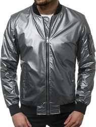 Kurtka bomberka męska srebrna OZONEE N/6147