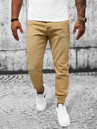 Spodnie męskie jeans jogger beżowe OZONEE O/4662Z
