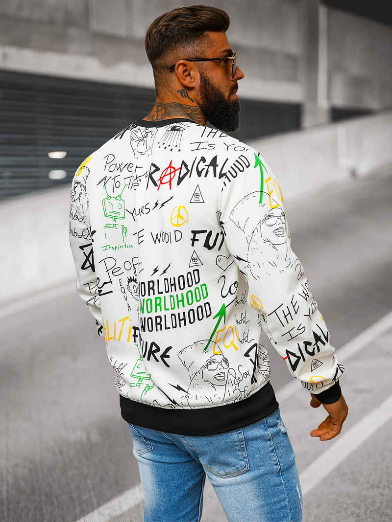 Bluza męska biała OZONEE JS/8B1228/1