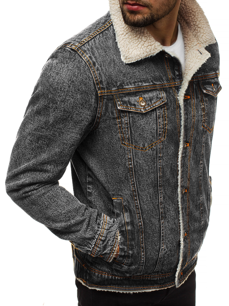 Kurtka męska jeans grafitowa OZONEE JB/JP1109