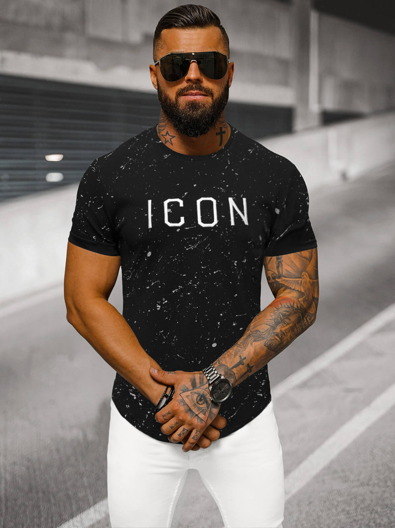 Футболка чоловіча чорна OZONEE O/P1289Z