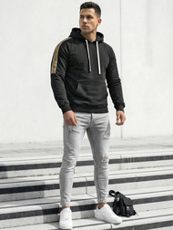 Bluza z kapturem męska czarna OZONEE JS/8B1730/3Z