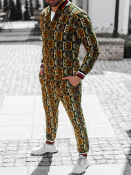 Чоловічий комплект - піджак та штани чінос чорно-золотий OZONEE O/5553/21